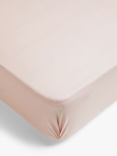 Простыня на подкладке из хлопка John Lewis Grip, розовая, одинарная