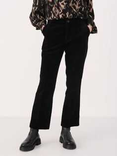 Часть вторая Misha Однотонные вельветовые брюки, черные Part TWO