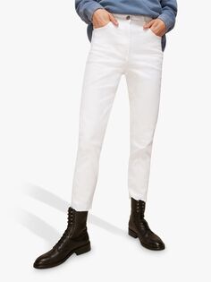 Узкие джинсы Whistles Authentic с потертостями, белые