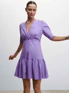 Мини-платье Mango Nati-H, фиолетовое