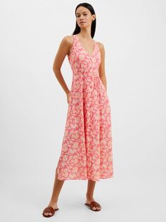 Платье миди с цветочным принтом French Connection Cosette, розовый/разноцветный