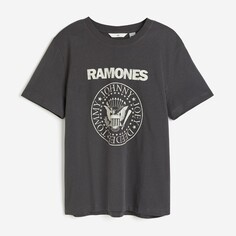 Футболка H&amp;M Motif Ramones, темно-серый H&M