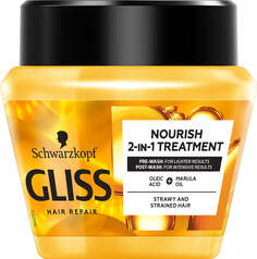 Gliss Oil Nutritive Nourish 2-in-1 Treatment питательная маска для сухих и поврежденных волос 300мл