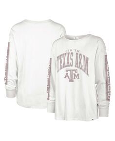 Женская белая футболка с длинным рукавом Texas A&amp;M Aggies SOA 3-Hit &apos;47 Brand, белый