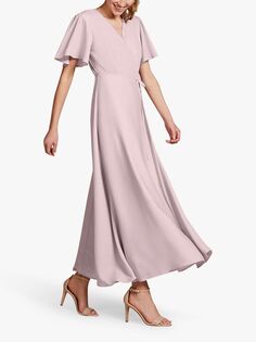 Платье подружки невесты с запахом и V-образным вырезом Rewriting Florence, цвет Oyster Rewritten