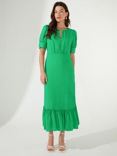 Платье миди с фактурным вырезом Ro&amp;Zo, зеленое Ro&Zo