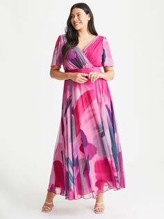 Платье макси Scarlett &amp; Jo Isabelle с абстрактным принтом, розовый/разноцветный