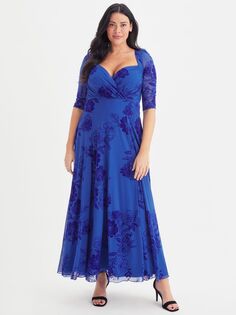 Платье макси с цветочным принтом Scarlett &amp; Jo Elizabeth, синее