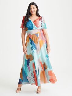 Платье макси с принтом Scarlett &amp; Jo Isabelle, цвет морской волны/мульти