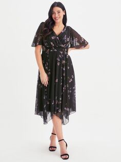 Платье из сетки с цветочным принтом Scarlett &amp; Jo Julie, черный/разноцветный