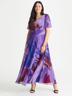 Платье макси Scarlett &amp; Jo Isabelle с абстрактным принтом, Фиолетовый/Мульти