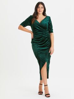 Бархатное облегающее платье Scarlett &amp; Jo, зеленое