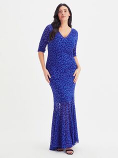 Платье макси с леопардовым принтом Scarlett &amp; Jo, синий