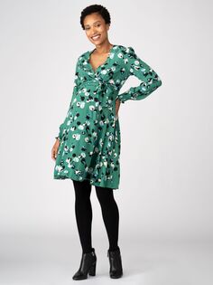 Платье с запахом и цветочным принтом Seraphine Monroe для беременных, зеленое