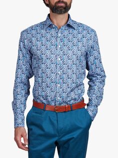Рубашка из оксфордского хлопка с пуговицами Simon Carter, синяя