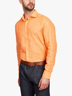 Простая льняная рубашка Simon Carter Italia, оранжевая
