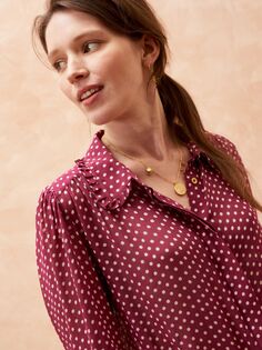 Шелковая блузка Brora Star Spot, шелковица и экрю