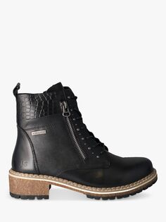Кожаные водонепроницаемые ботинки Josef Seibel Waylynn 02 на блочном каблуке, черные