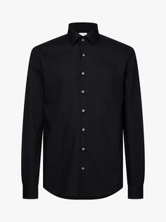 Рубашка приталенного кроя из поплина Calvin Klein, черная
