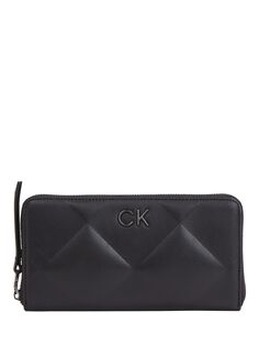 Стеганый кошелек на молнии Calvin Klein Re-Lock, черный