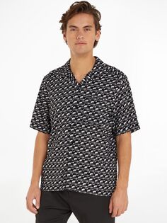 Рубашка для боулинга с короткими рукавами Calvin Klein, черная