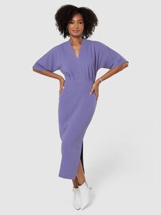 Платье-футляр с V-образным вырезом Closet London, фиолетовое