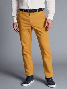 Charles Tyrwhitt Ultimate Нежелезные приталенные брюки чинос, желтые