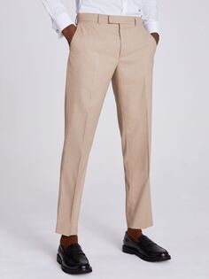 Костюмные брюки строгого кроя из переработанного материала Moss, светло-коричневые