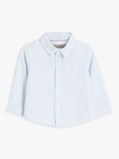 Детская оксфордская рубашка в полоску из коллекции John Lewis, белая и синяя