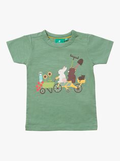 Летняя футболка Little Green Radicals Baby из органического хлопка Bottom Of The Garden, зеленый хаки/разноцветный