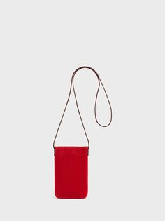 Маленькая замшевая сумка Gerard Darel Ladyphone, красная