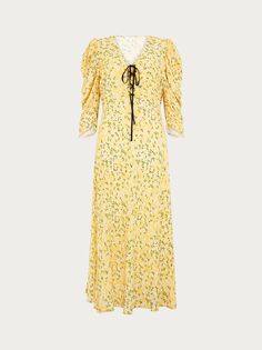 Платье миди с цветочным принтом Ghost Charlotte, желтый