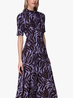 Платье миди с принтом Woodland Tiger, Фиолетовый/Мульти Whistles