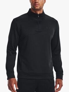 Спортивная футболка с длинным рукавом на молнии 1/2 Under Armour Armor Fleece, черная