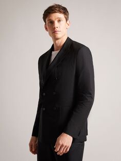 Куртка приталенного кроя из льняной смеси Ted Baker Cleeve, черная