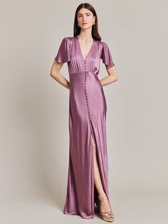 Атласное платье макси Ghost Delphine, фиолетовое
