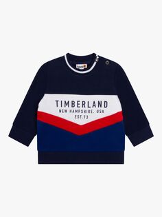 Джемпер с шевронным логотипом Timberland Baby Color Block, темно-синий