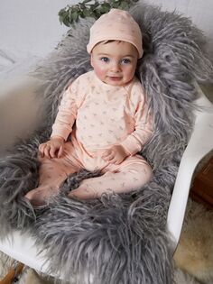 Хлопковый комбинезон-качалка и шапочка для малышей The Little Tailor, розовый