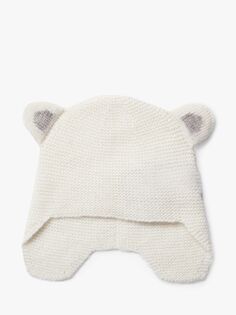 Тедди-шапка Trotters для новорожденных из смеси шерсти и кашемира, кремовый цвет