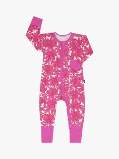 Комбинезон Bonds Baby с тропическим цветочным принтом, ярко-розовый