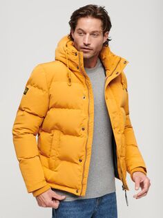 Пуховик с капюшоном Superdry Everest, горчичный