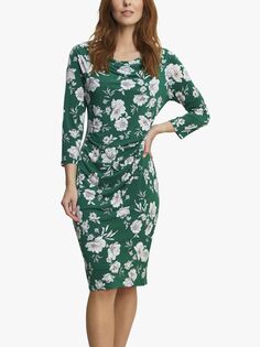 Gina Bacconi Aleta Трикотажное платье с цветочным принтом, зеленое