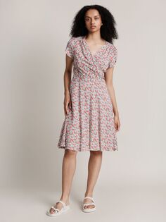 Платье из крепа длиной до колена с цветочным принтом Ghost Victoria, винтажное красное поле