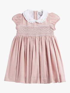 Платье с присборами из игольного шнура Trotters Baby Orla, бледно-розовый
