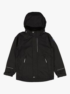 Детская ветрозащитная водонепроницаемая куртка Polarn O. Pyret Flexisize, черная