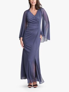 Gina Bacconi Estefany Платье-кейп с V-образным вырезом, Фиолетовый