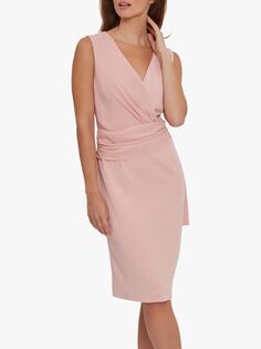 Gina Bacconi Платье Drucilla с запахом на талии, розовый персик