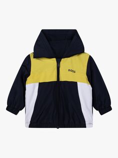 HUGO BOSS Baby Color Block Куртка с капюшоном, Темно-синий/Мульти