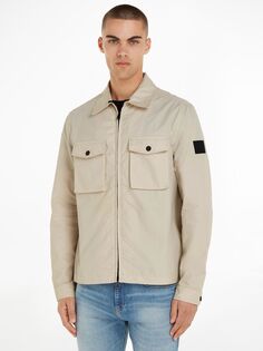Легкая куртка-рубашка Calvin Klein из переработанного материала, каменно-бежевый