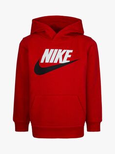 Детская худи с логотипом Nike, красная